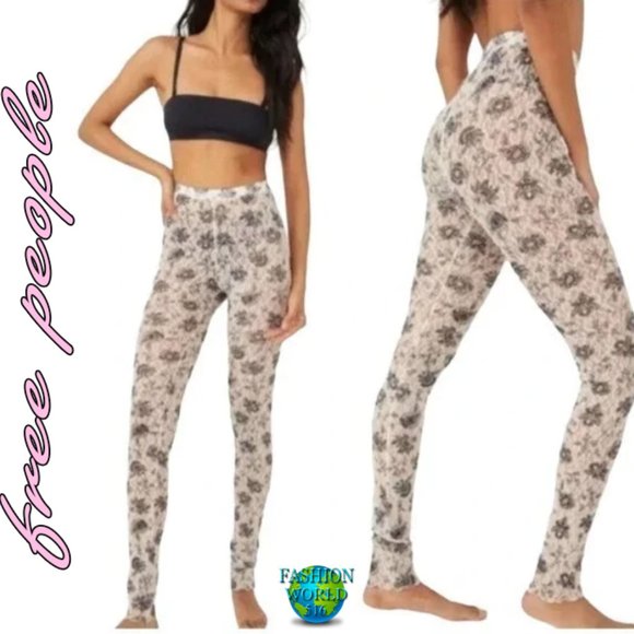 NWT Free People Intimately Layered In Lace Leggings In Chamoix Combo - Picture 1 of 10